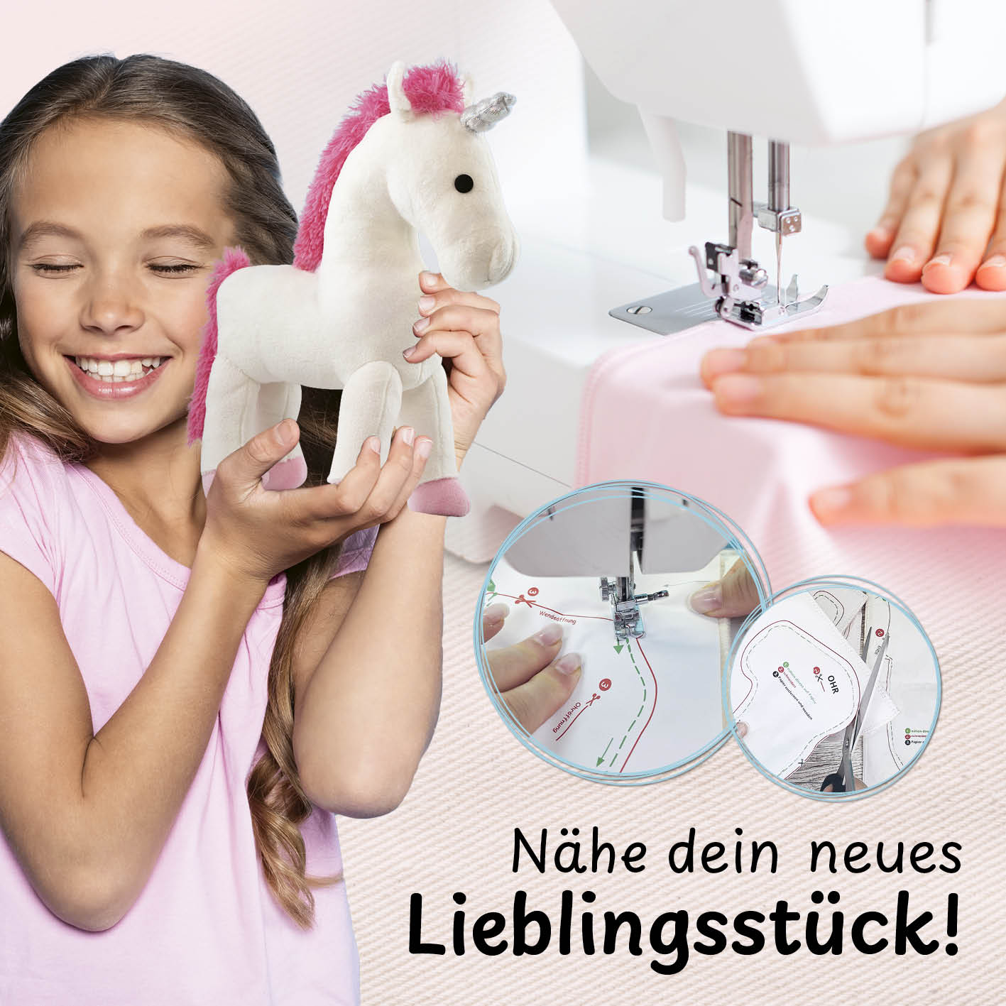 Mädchen mit Einhorn Elly.