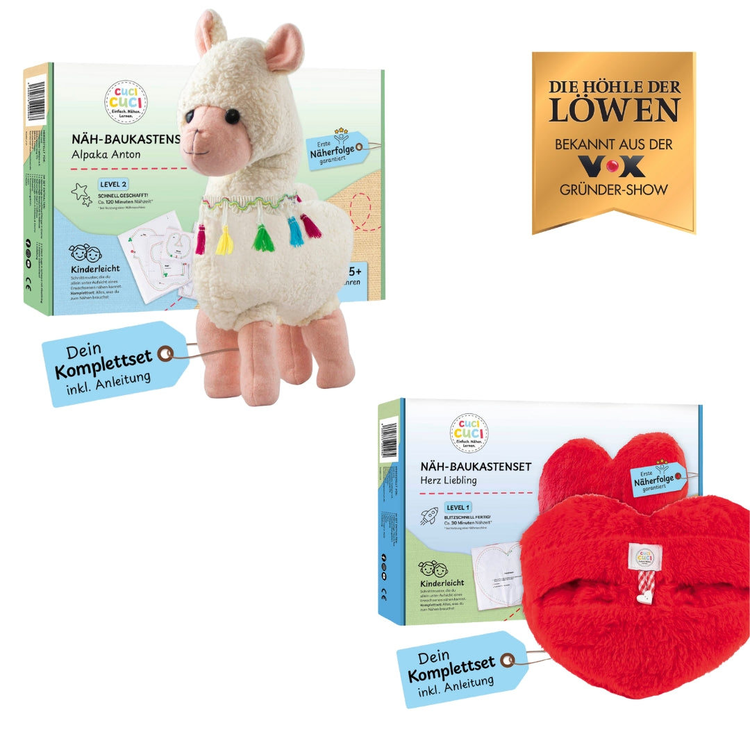 Alpaka Anton und Herz Liebling.