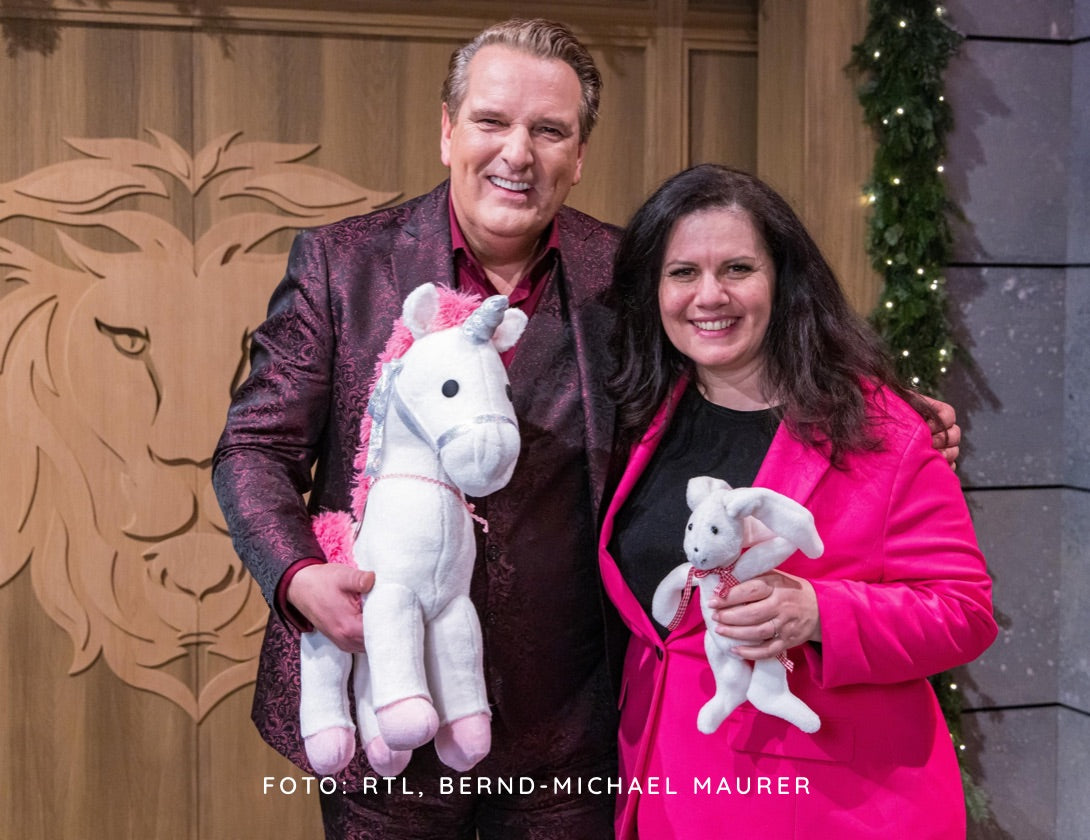 Die Gründerin zusammen mit Ralf Dümmel.