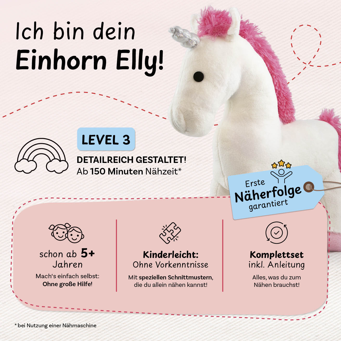 Näh-Baukastenset Einhorn Elly