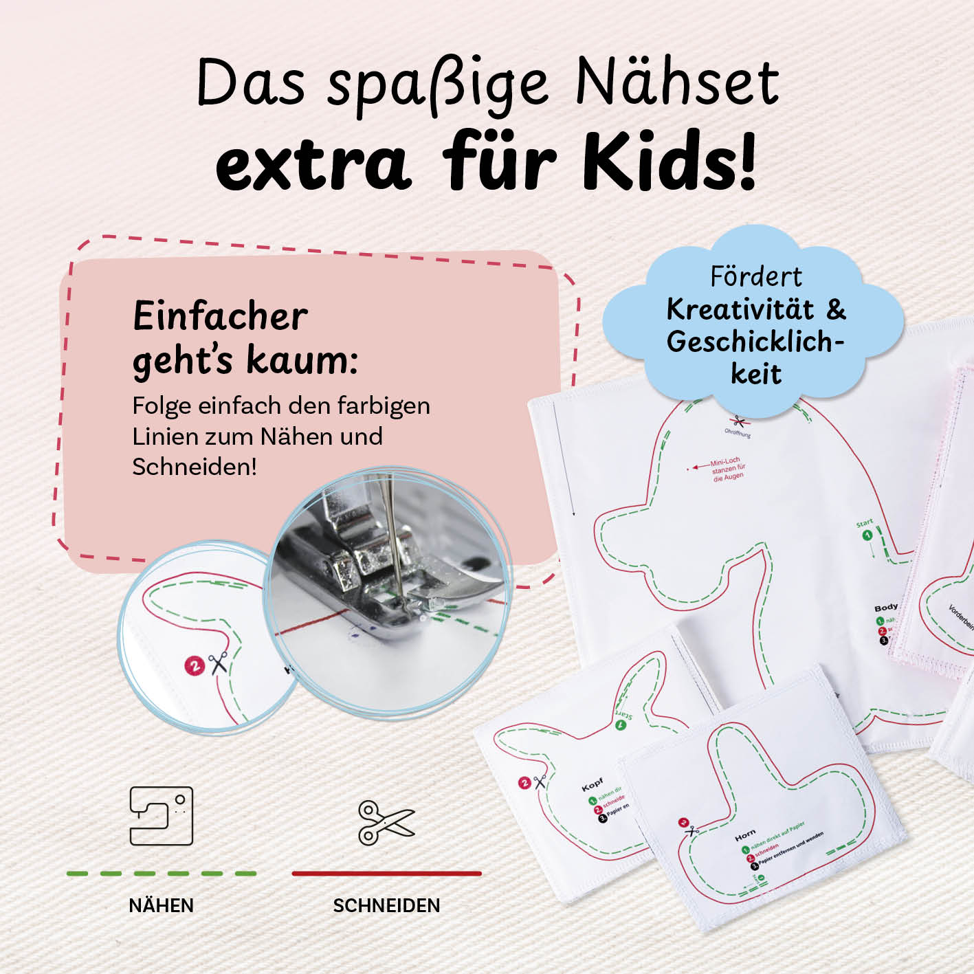 Näh-Baukastenset Einhorn Elly