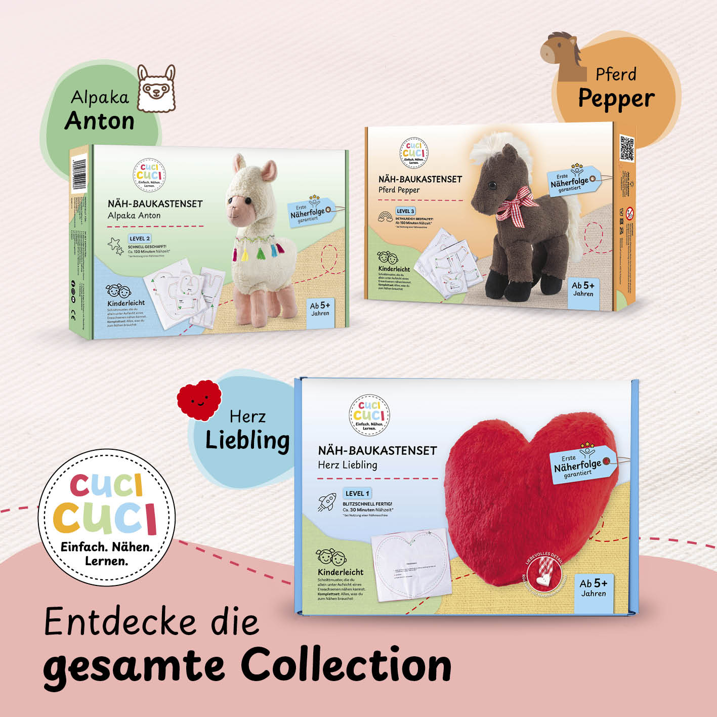 Näh-Baukastenset Einhorn Elly