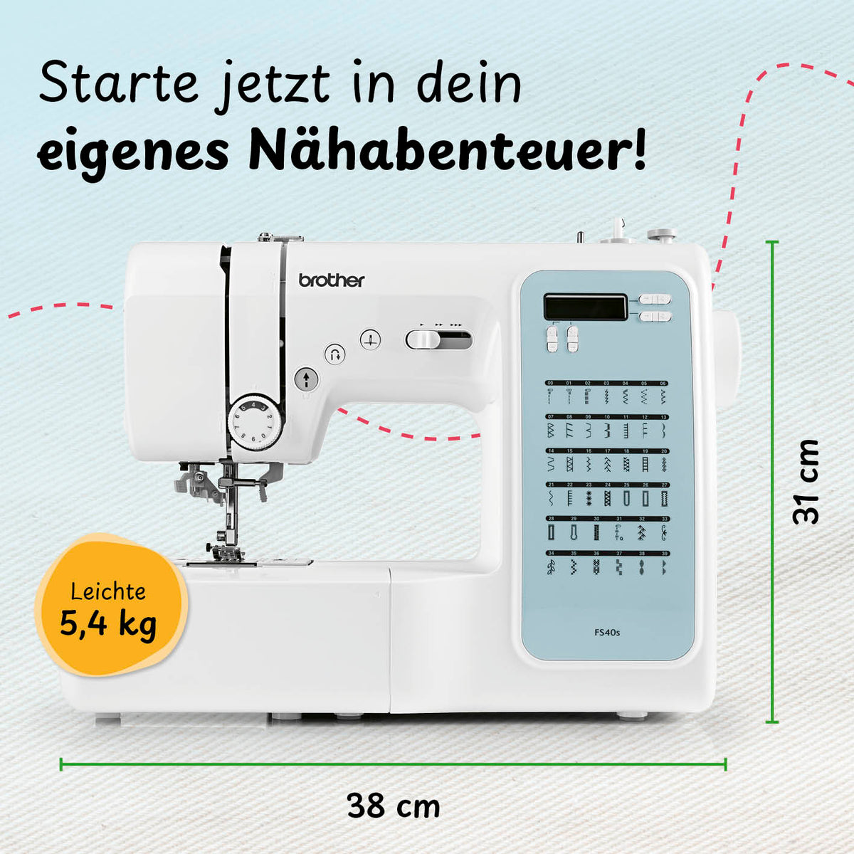 Leichte Nähmaschine.